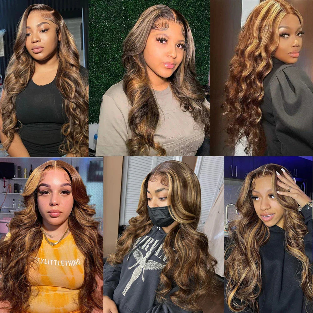 Hd Highlight Wigs Human Hair Body