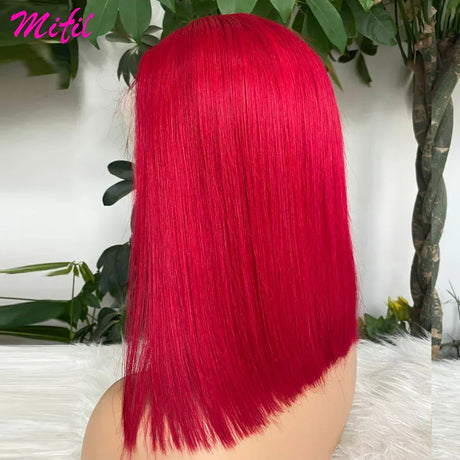 Hd Short Highlight Red Burgundy J Bob Wig