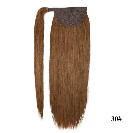 Straight Human Hair Ponytail Wrap Around Horsetail Clips-In