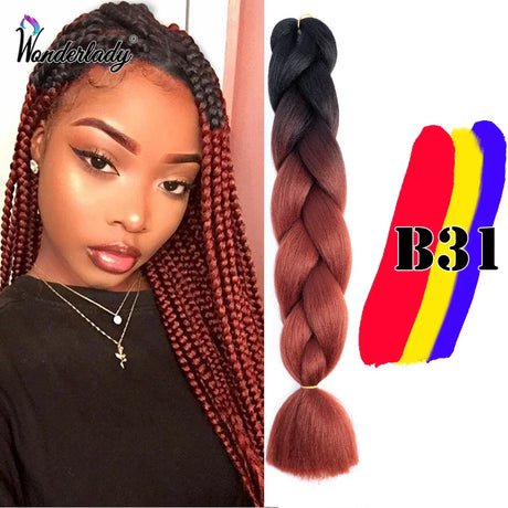 Wonderlady Color Long Colored Braiding Hair Jumbo Braids