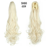 Synthetic Long Wavy Claw Clip On Ponytail Drawstring