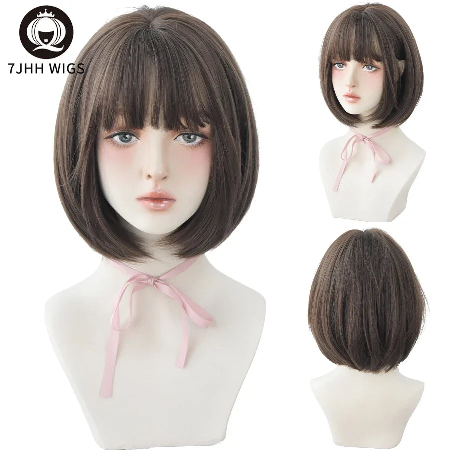 Jhh Wigs Black Short Bob Wig For Girl