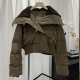 Women Autumn Winter Short Parkas Jackets Casual Stand