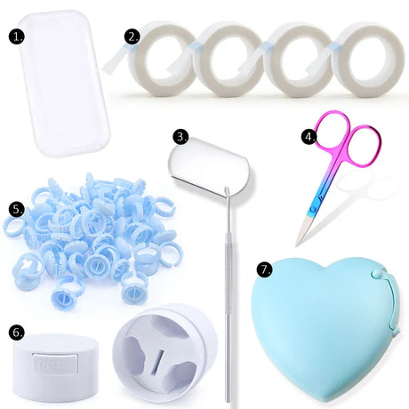 Eyelash Extension Supplies Glue Rings Tape Cutter