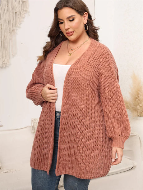 Plus Autumn Winter Midi Knitted Cardigan Women Korean