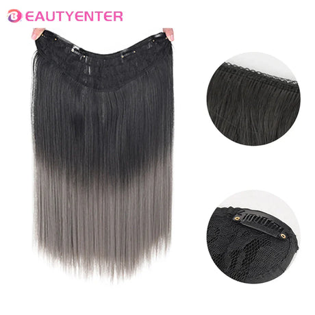 Synthetic Clips In Hair Long Wave Clip In