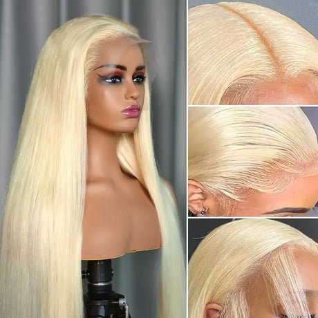 Human Hair Wigs 13X6 Straight Blonde Lace Front