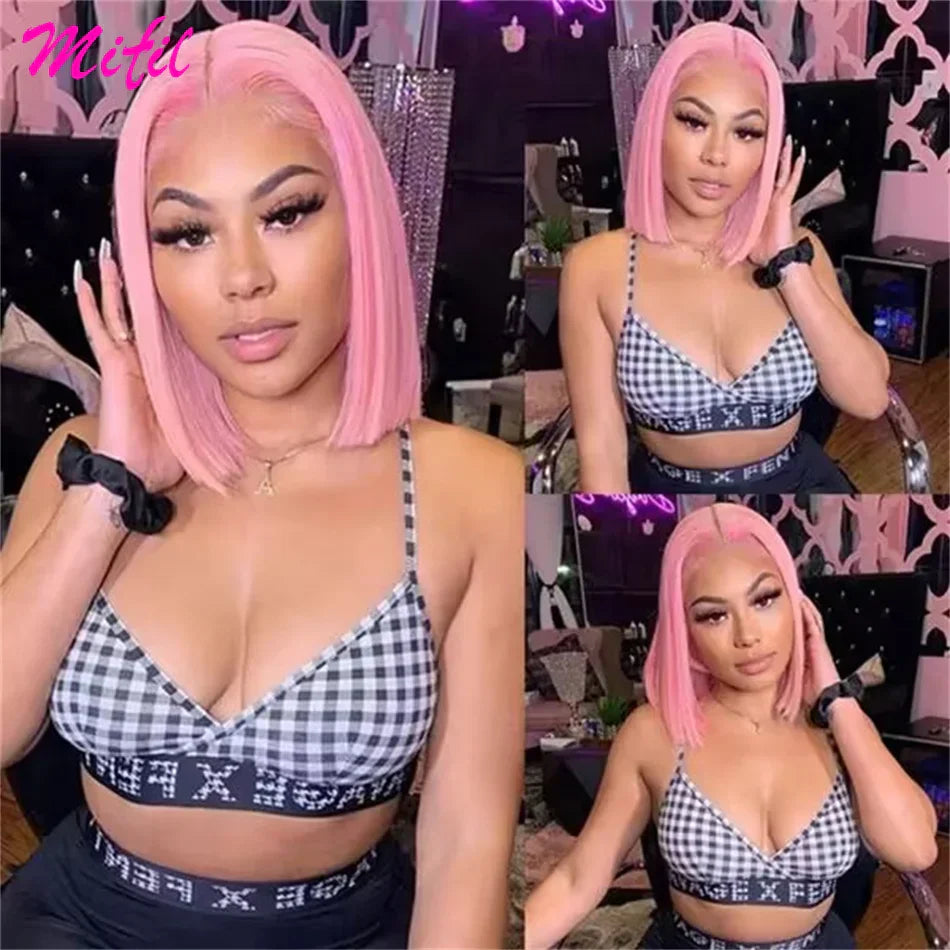 Hd Short Highlight Red Burgundy J Bob Wig