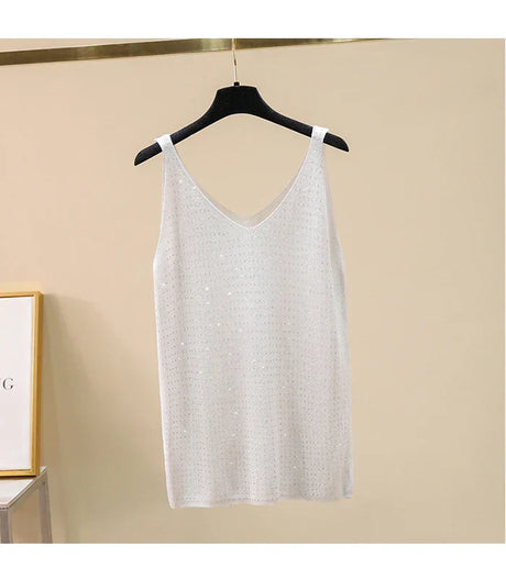 Women High Elastic Knitted Vest Tops Summer