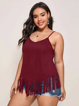 Finjani Women' Cami Slip Shoulder Fringe Hem Cami