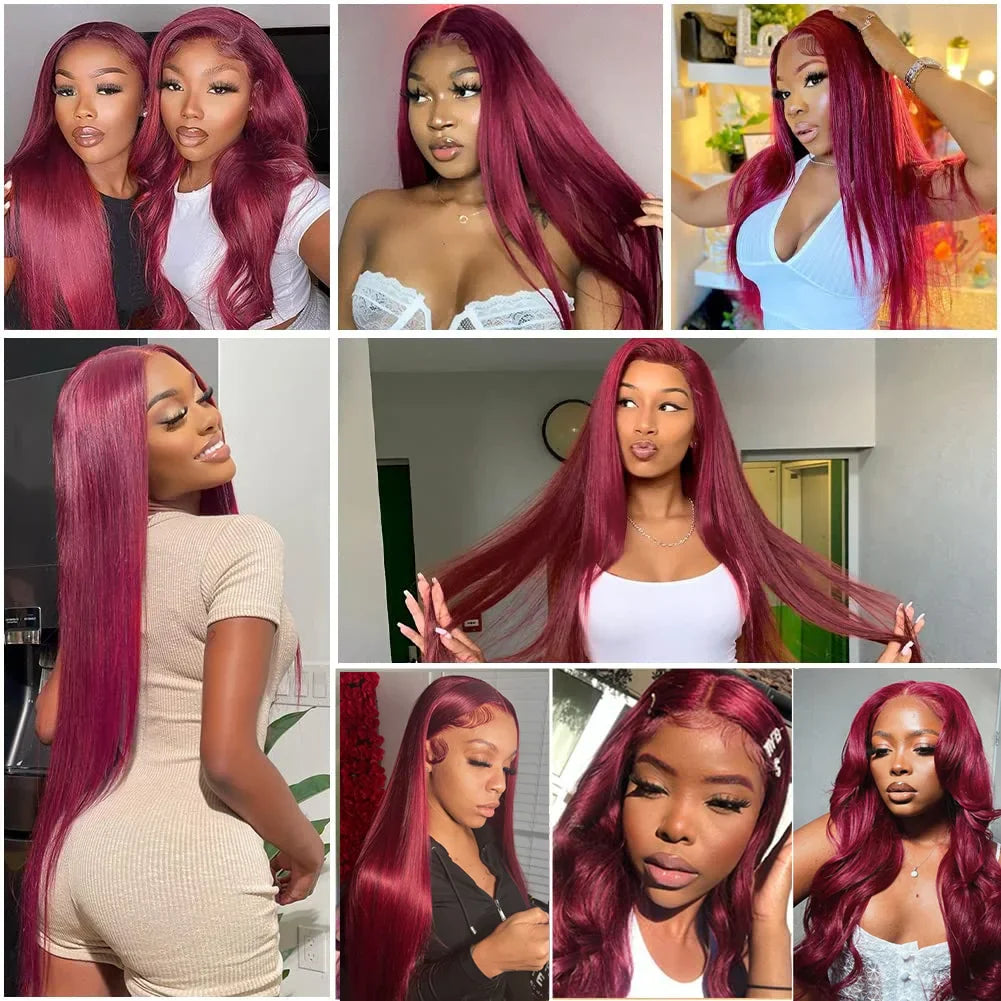 Burgundy J Red Hd Lace Frontal