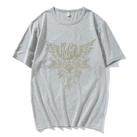 Korn Skull Wings Black T Shirt Women And