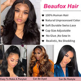 Beaufox Lace Front Human Hair Wigs For Women