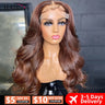 Chocolate Brown Lace Front Human Hair Wigs For