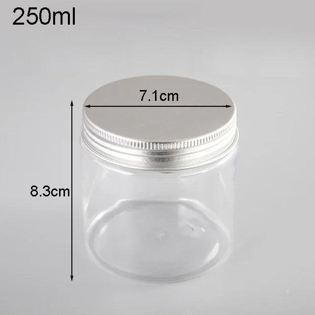 Plastic Jar With Lids Clear Cosmetic Refillable Bottles