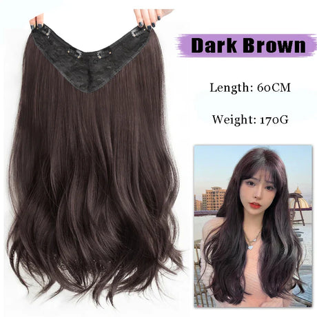 As-Part Synthetic Clip In Hair Extension Long Thick