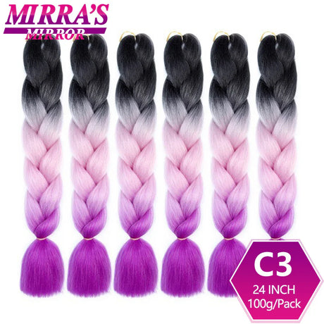 Jumbo Ombre Braids - Black, Brown, Blue, Pink