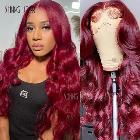 Hd Lace Frontal Human Hair Wigs Red