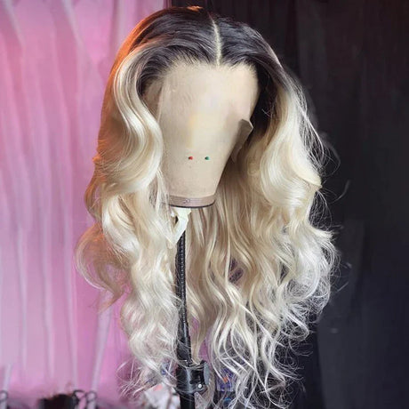 Aimeya Ombre Blonde Synthetic Lace Front Wig For