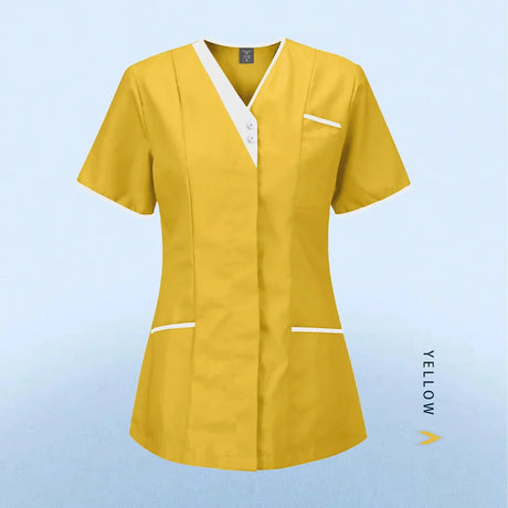 Nursing Scrubs Uniform Women Medical Tops Short Sleeve