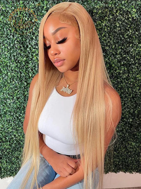 Honey Blonde Colored Body Wave Lace Front Human