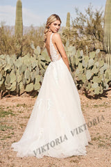 Viktoria Pastrol Wedding Dresses V-Neck Backless Tulle For