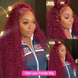 Water Wave Burgundy 13X6 Hd Lace Frontal Human