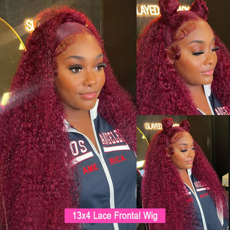 Water Wave Burgundy 13X6 Hd Lace Frontal Human