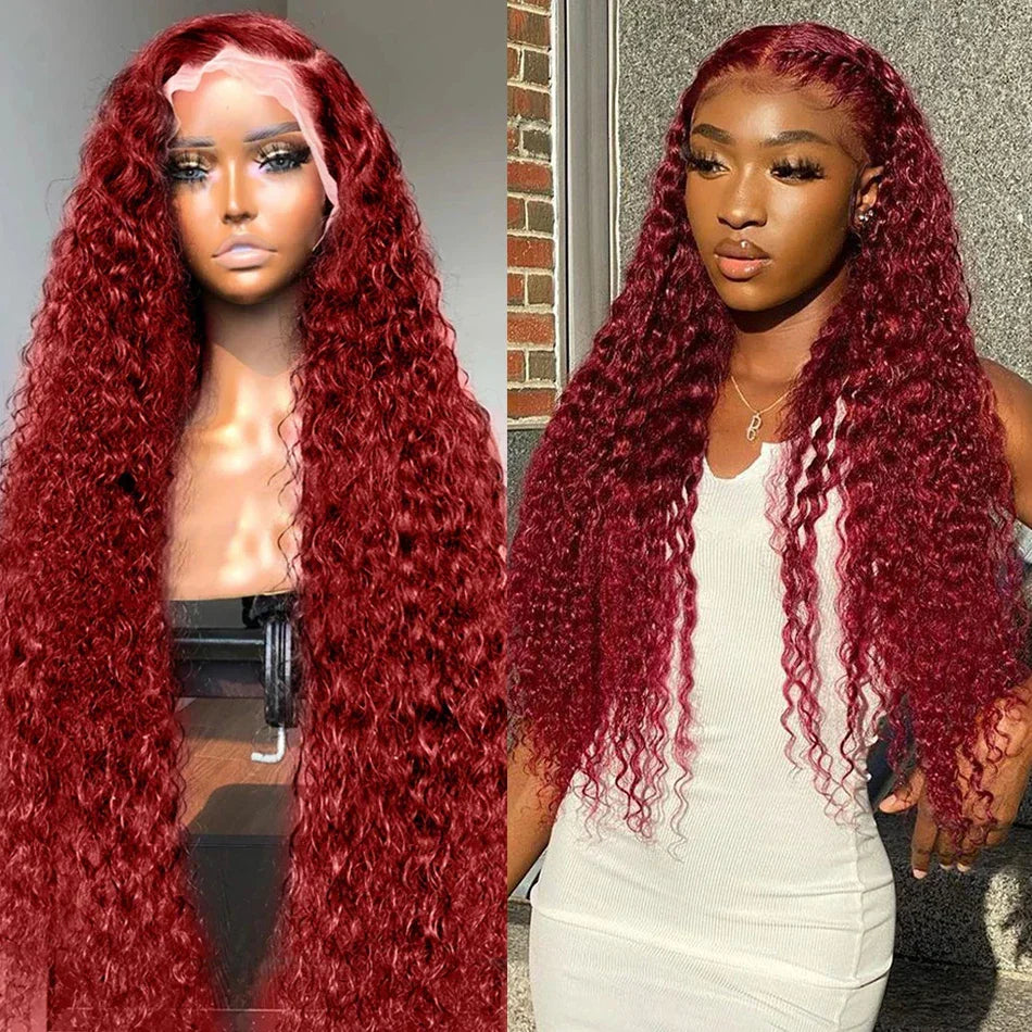 J Colored Lace Front Human Hair Wigs Deep