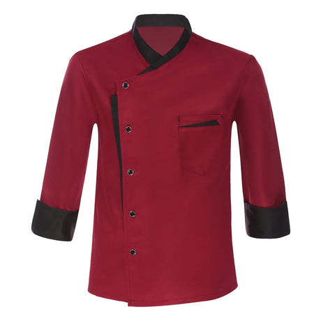 Men Chef Shirt Long Sleeve Cosplay Jacket Kitchen