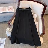 Plus-Size Women'S Black Commuter Skirt