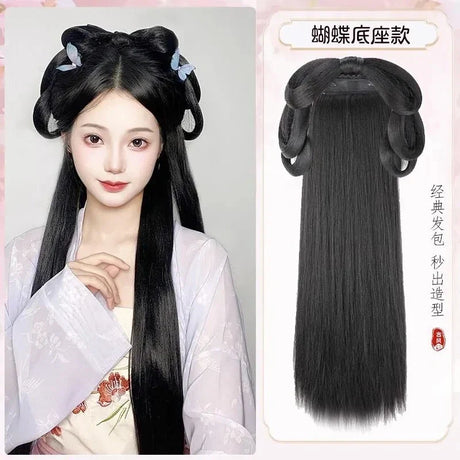 Hanfu Cosplay Wigs Women Black Anime Ancient Chinese