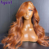 Copper Brown 13X6 Lace Front Body Wave Human