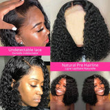 Brazilian Deep Curly Bob Hair Wigs Natural Black