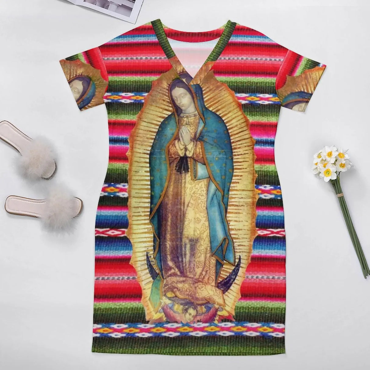 Virgin Mary Catholic Dress Short Sleeve Our Lady