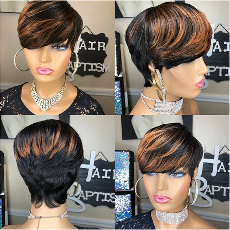 Wigera Highlight Synthetic Pixie Cut Wigs Short Hairstyles