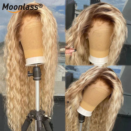 T4 13X4 Lace Frontal Human Hair Wig Blonde