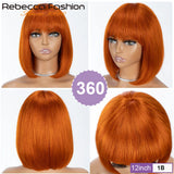 Colored Short D Straight Brazilian Human Hair