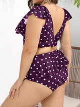 Polka Dots Bikini Size Swimwear