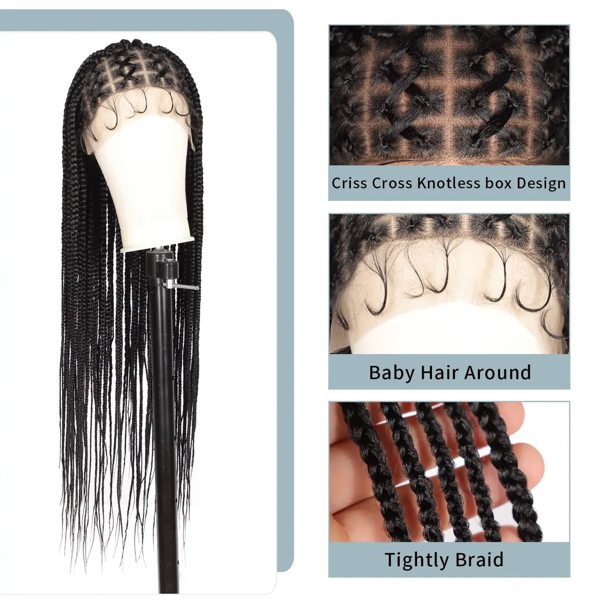 Kalyss Criss Cross Knotless Box Braided Wigs With