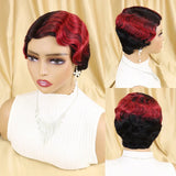 Short Finger Wave Wig Brazilian Human Hair Wig