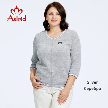 Astrid Women' Sweater Solid Trends Top Long Sleeve