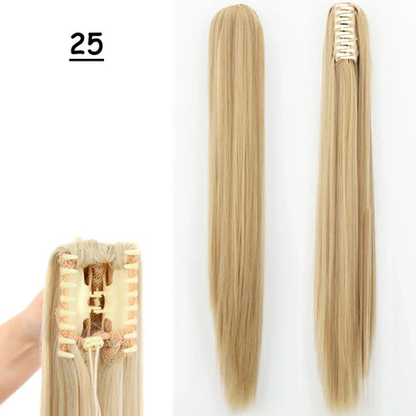 Synthetic Claw Clip On Ponytail Hair Extensions Long