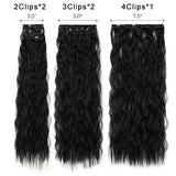 Long Curl Wave Clip In Hair Extensions Pcs/Set