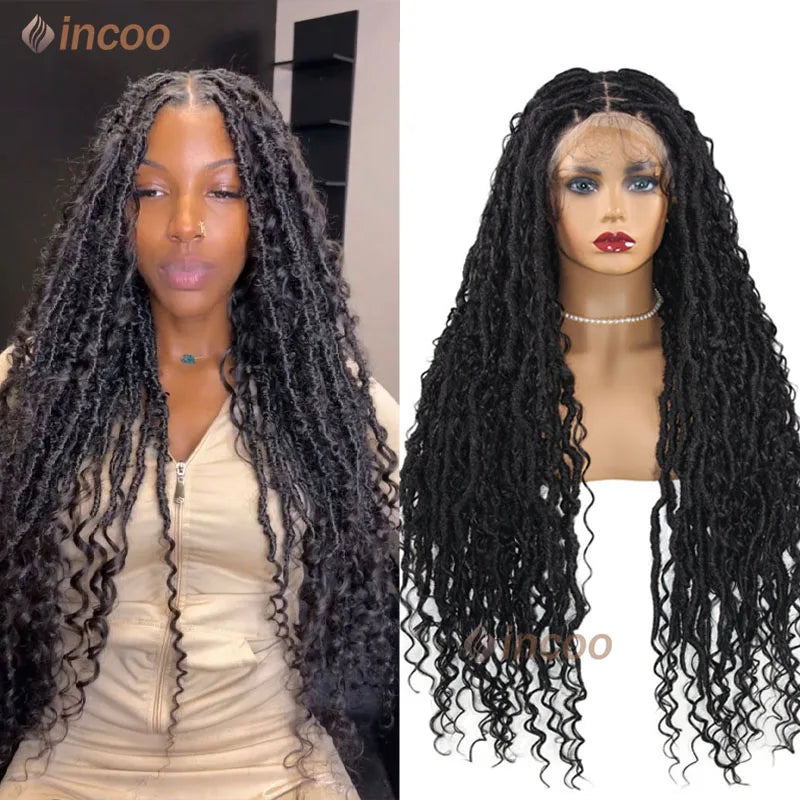 Synthetic Full Lace Front Wigs Locs Braided