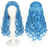 Anogol Braid Cosplay Wig Synthetic Long Brown Blue