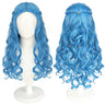 Anogol Braid Cosplay Wig Synthetic Long Brown Blue