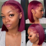 Blonde Bob Wigs Deep Part 13X4 Human Hair