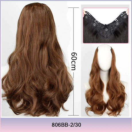 As-Part Synthetic Clip In Hair Extension Long Thick