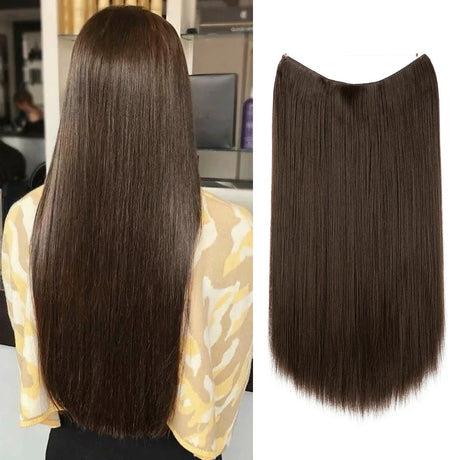 Synthetic Hair Extension No Clip Natural Hair Piece